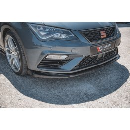 Накладка сплиттер на передний бампер Вар4 на Seat III Cupra / FR рестайл